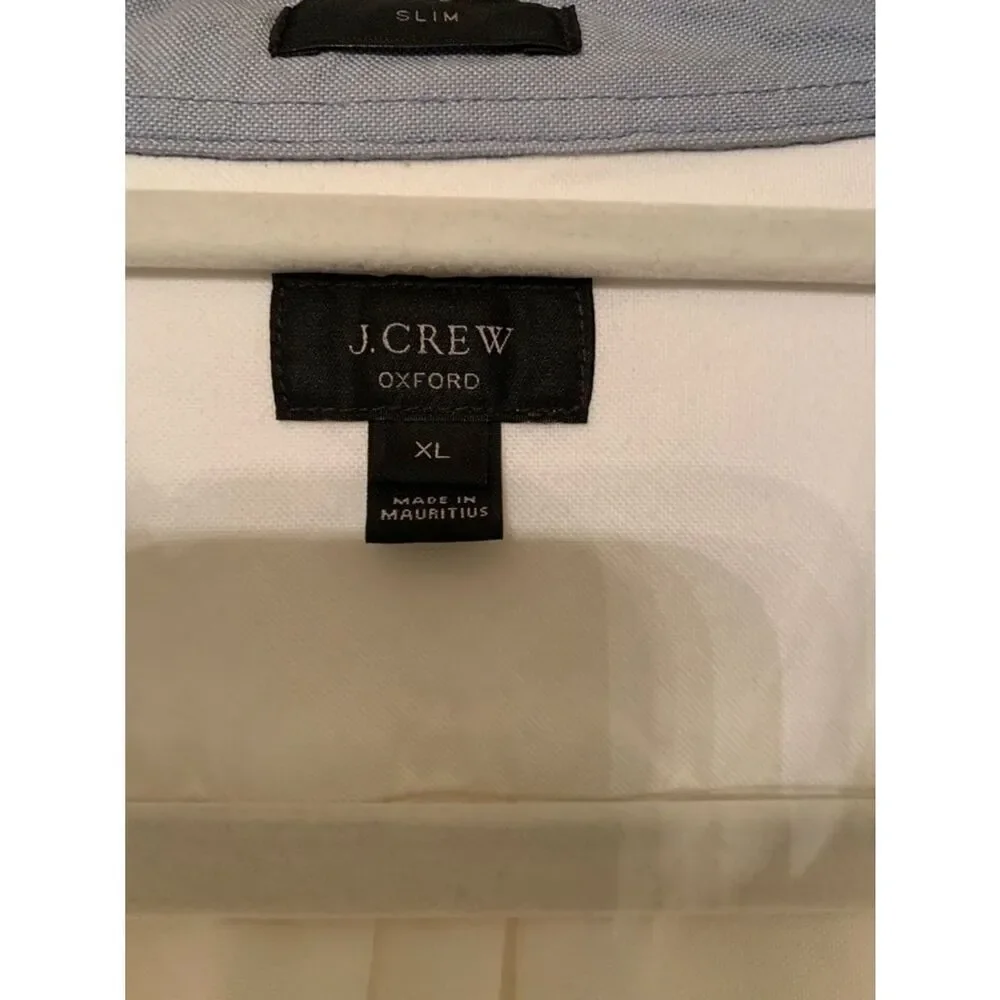 J CREW XL Slim Fit Two-Tone Blue Long Sleeve Button Down Oxford Shirt